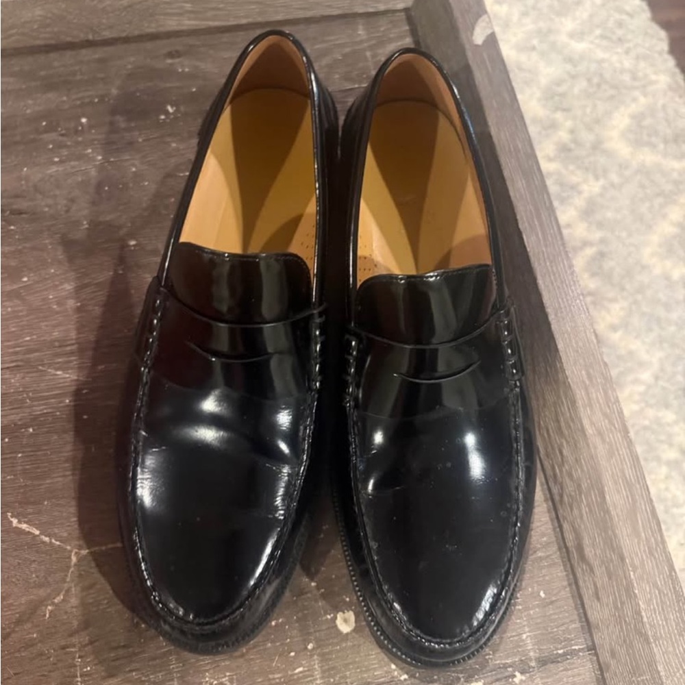 Cole Haan Black Patent Leather Penny Loafers